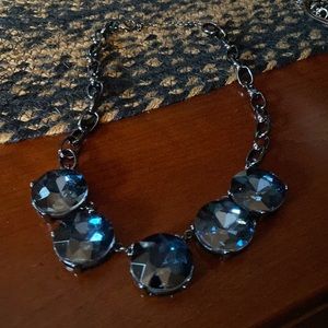 Sapphire Blue Necklace with Lobster Claw Clasp, 9” long 5 Beautiful Stones